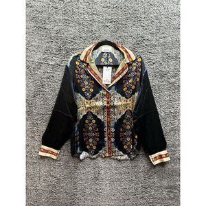 Monoki Women's Red Copacabana‎ Sill Shirt NWT $700